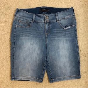 Torrid Light Wash Denim Bermuda Shorts